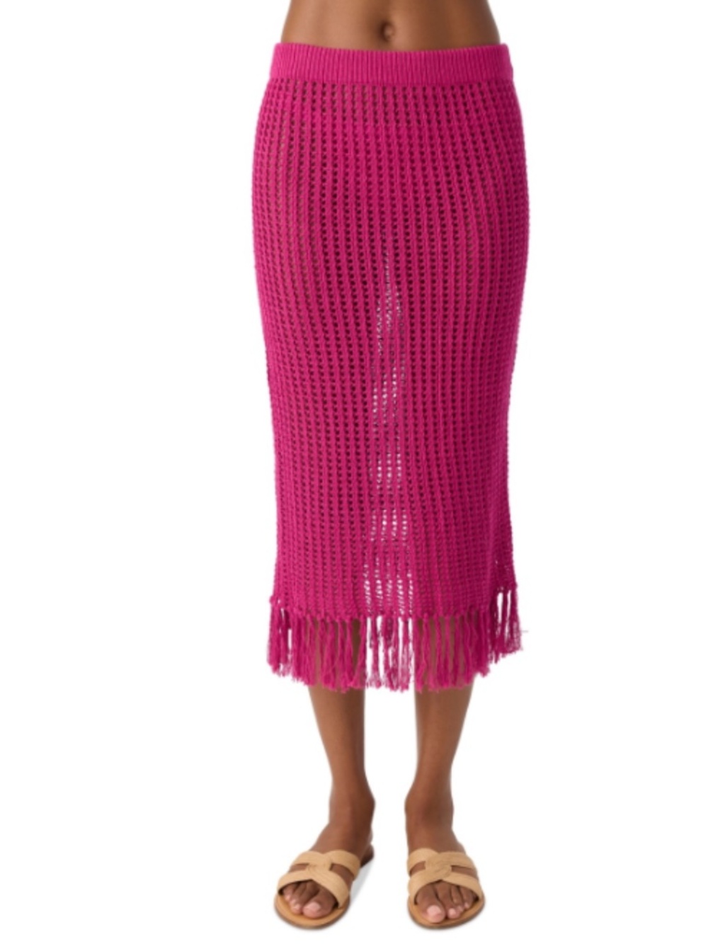 O'Neill Juniors' Pull-on Crochet Skirt Cover-up Cotton Swim Fuchsia Size S 11808